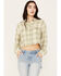 Image #1 - Cleo + Wolf Women's Long Sleeve Cropped Shirt, Green, hi-res