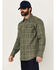 Image #2 - Ariat Men's FR Sawtooth Retro Plaid Print Long Sleeve Snap Work Shirt, Green, hi-res