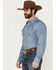 Image #2 - Cinch Men's Tonal Floral Arenaflex Long Sleeve Snap Performance Western Shirt, Blue, hi-res