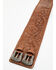 Image #3 - Shyanne Women's Tooled Floral Double Buckle Wide Waist Belt , Brown, hi-res