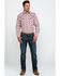 Image #6 - Roper Men's Large Fancy Plaid Long Sleeve Western Shirt, Red, hi-res
