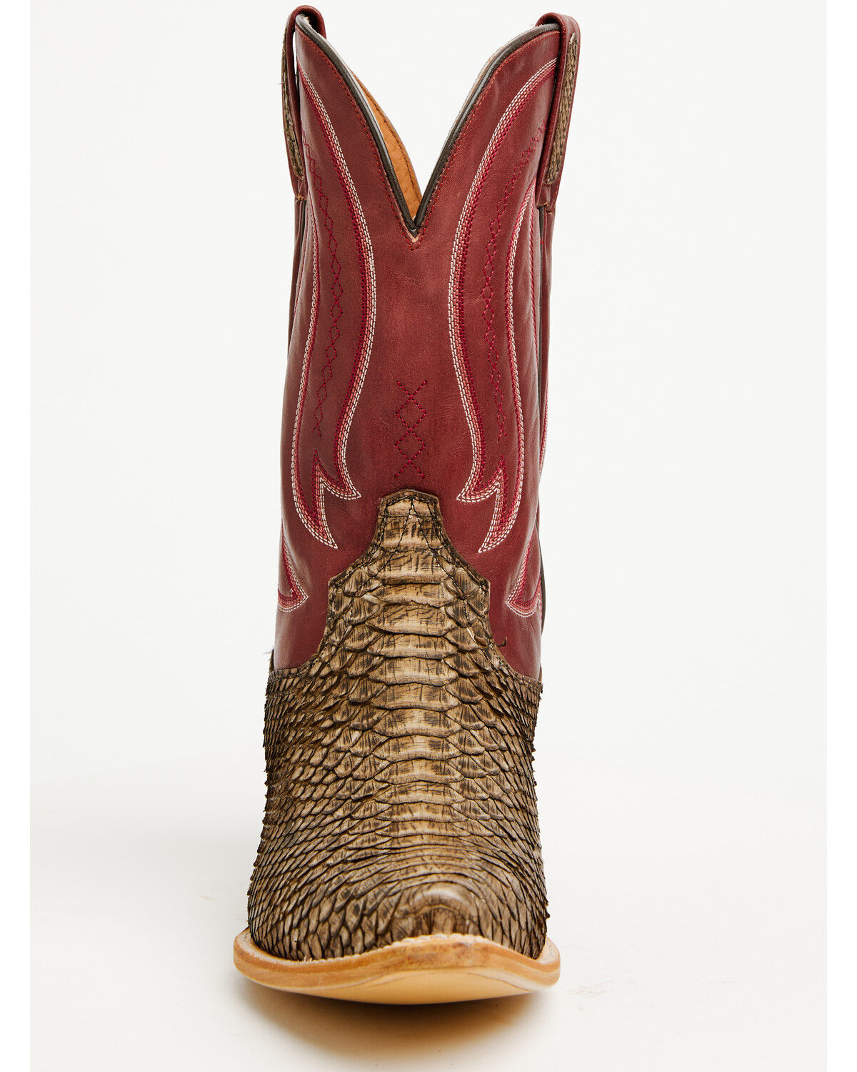 Image #4 - Dan Post Men's Exotic Python Belly Western Boots - Snip Toe, Taupe, hi-res