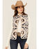 Image #1 - Shyanne Women's Southwestern Print Polar Fleece Vest, Natural, hi-res