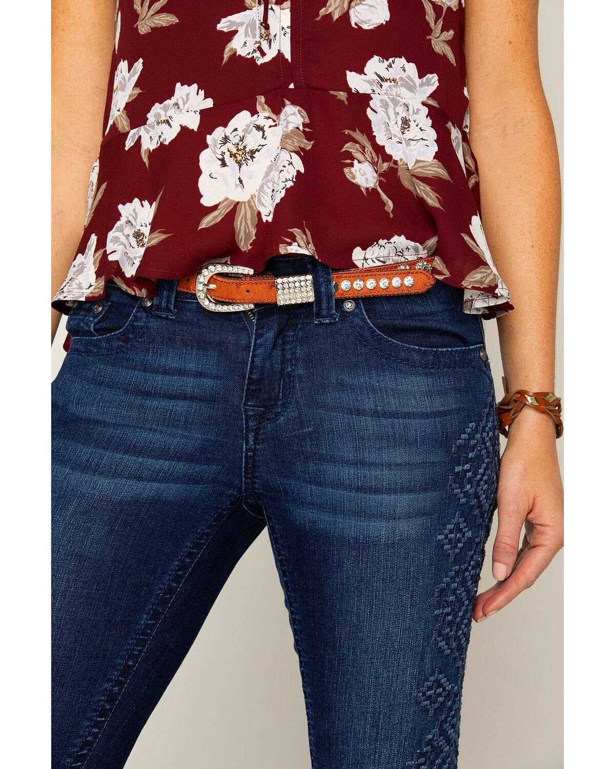 Image #3 - Shyanne&reg; Girl's Ostrich Print Rhinestone Belt, Brown, hi-res