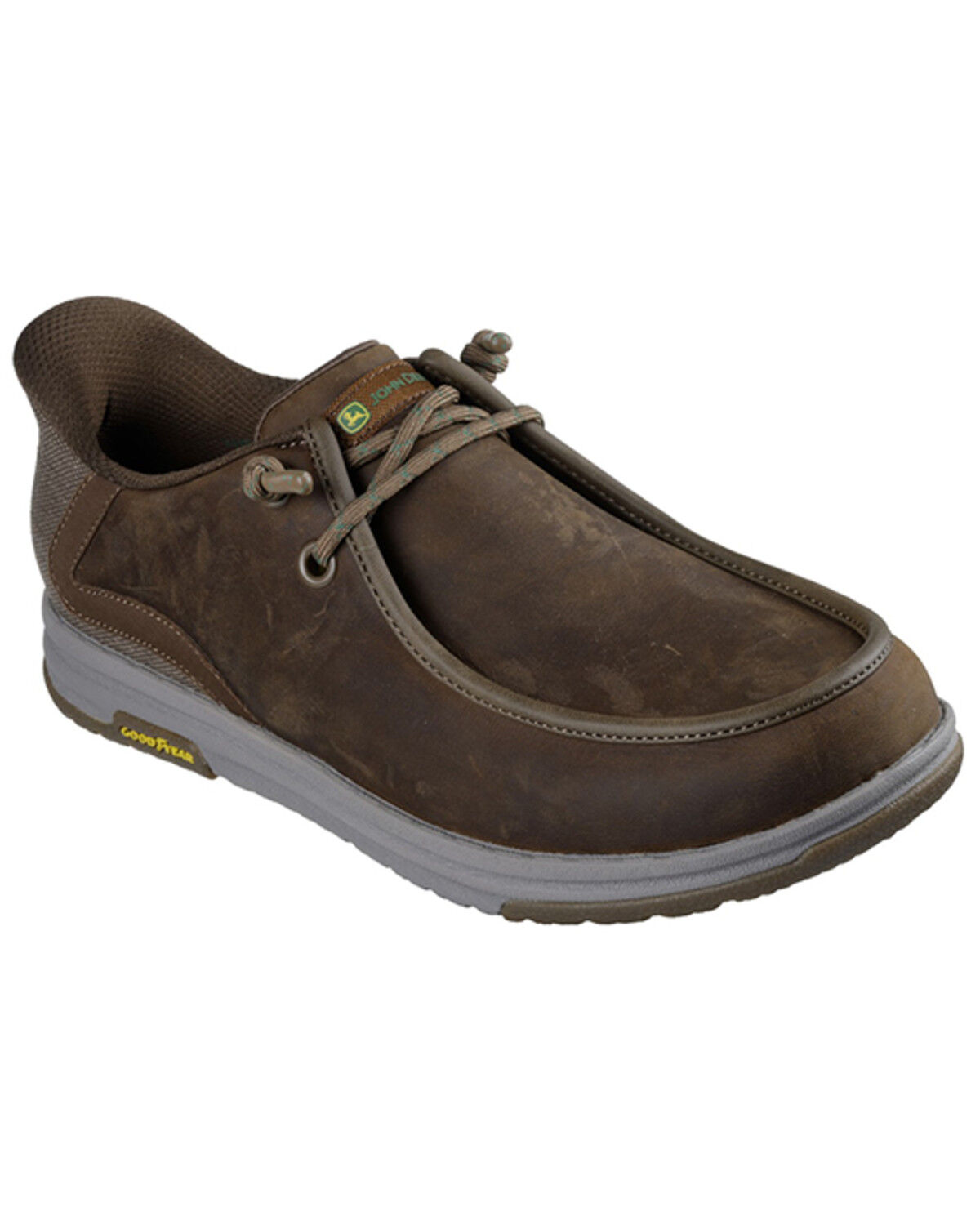 Skechers x John Deere Men's Relaxed Fit Melson 2.0 Slip-On Shoes - Moc Toe, Distressed Brown, hi-res