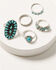 Image #1 - Shyanne Women's Turquoise Oval 5pc Ring Set, Silver, hi-res