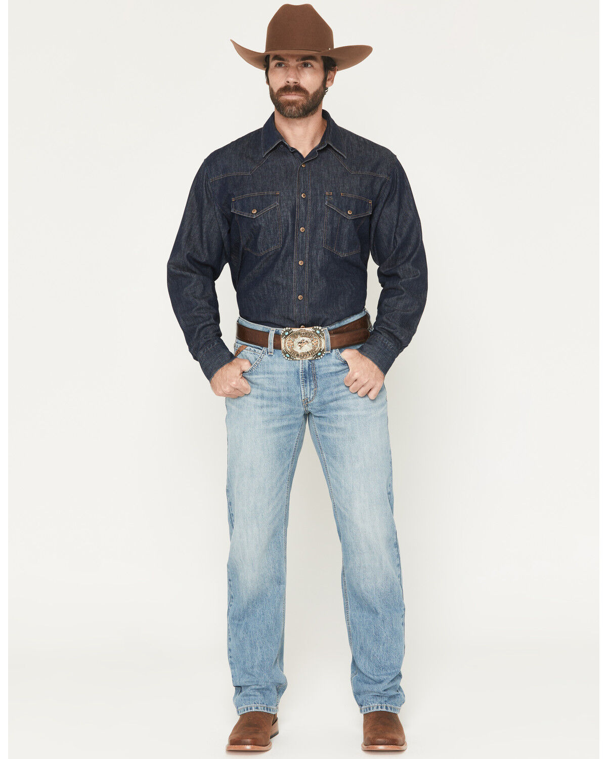 Ariat Men's M5 Randy Light Wash Straight Denim Jeans - Big, Light Wash, hi-res