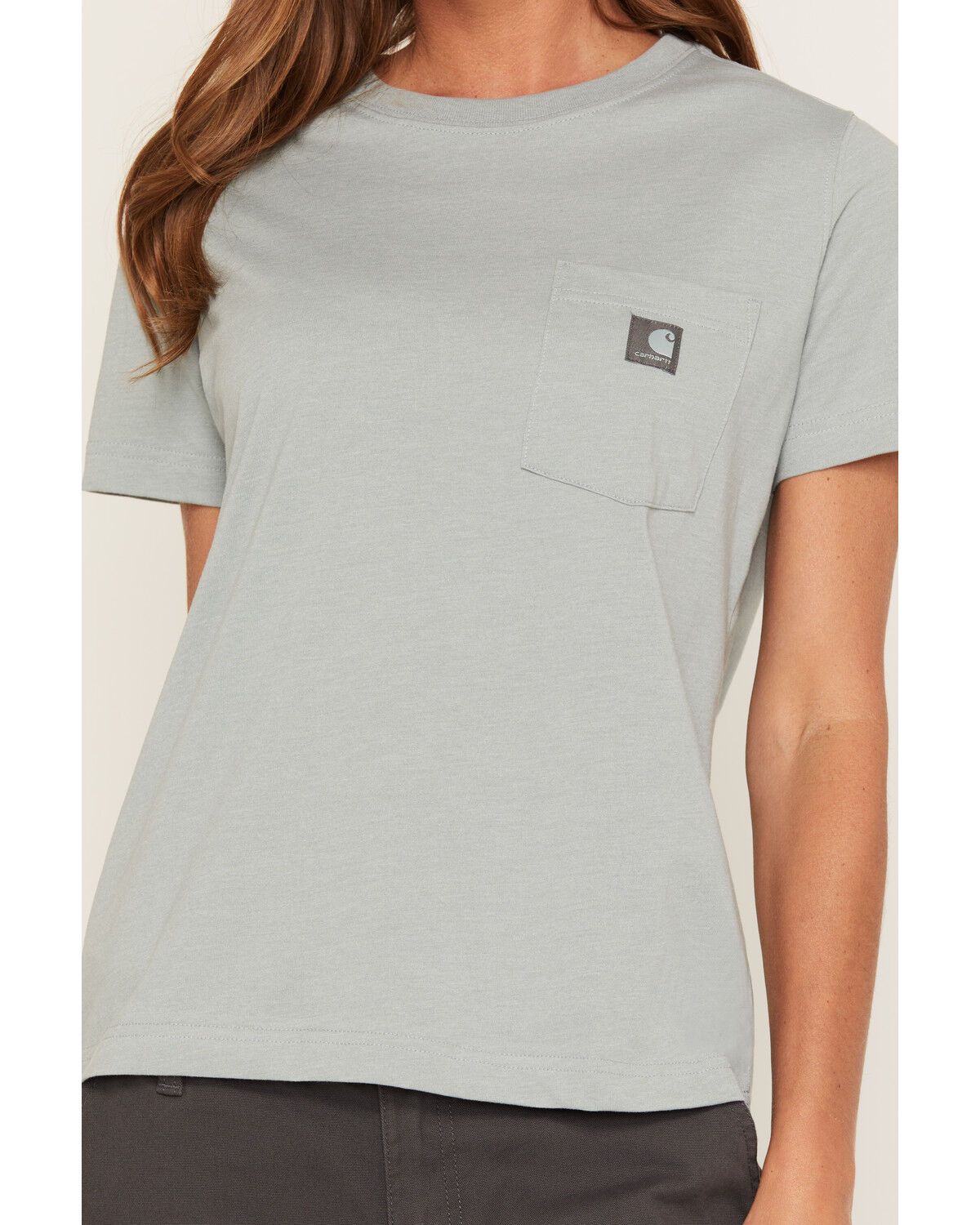 Image #3 - Carhartt Women's Irvine Relaxed Short Sleeve Work Shirt, Blue, hi-res
