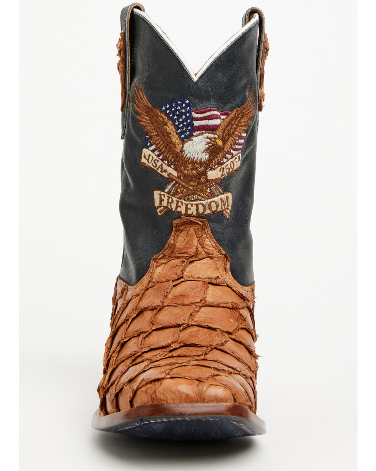 Cody James Men's Freedom Exotic Pirarucu Western Boots - Broad Square Toe, Blue, hi-res