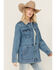 Image #2 - Wrangler Retro Women's Light Wash Denim Cinched Jacket, Blue, hi-res