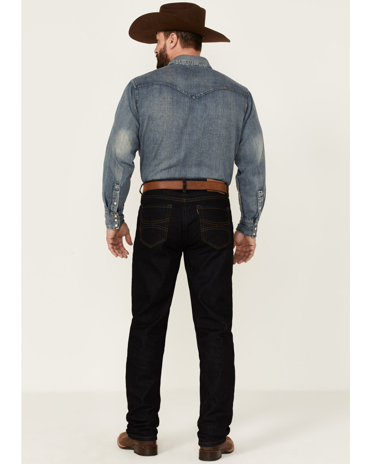 Image #1 - Hooey by Rock & Roll Denim Men's Dark Wash Double Barrel Relaxed Stackable Bootcut Jeans, Blue, hi-res