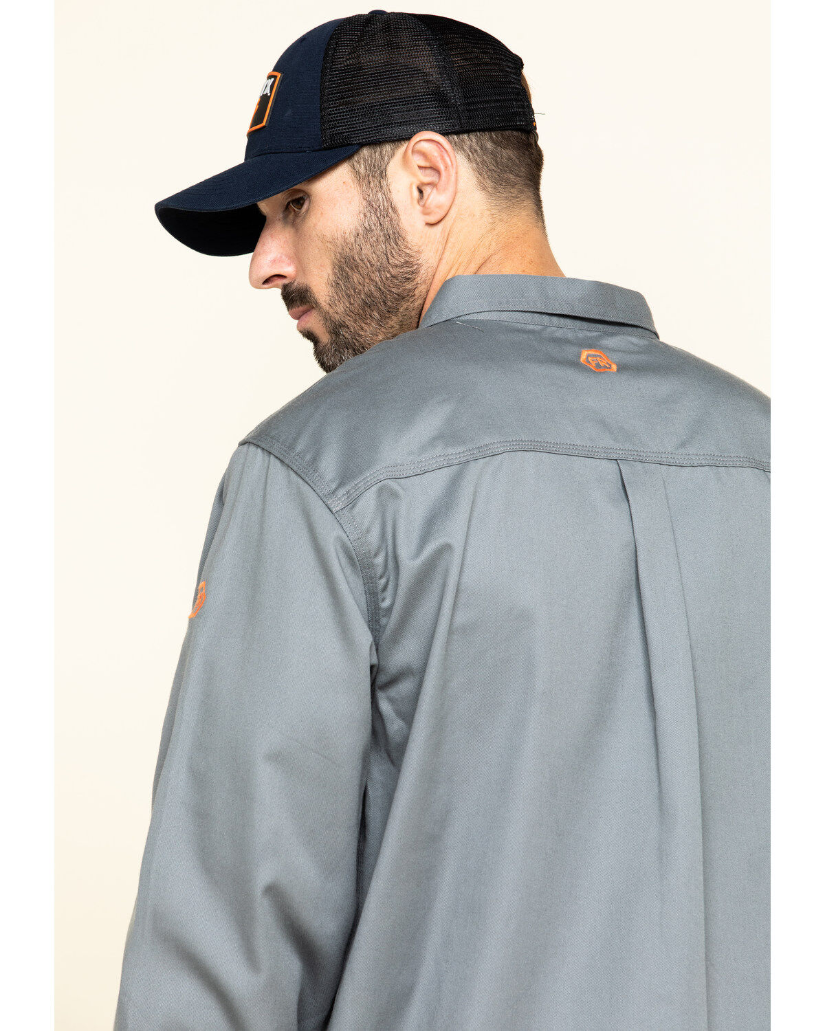 Image #5 - Hawx Men's FR Long Sleeve Woven Work Shirt - Tall, Silver, hi-res