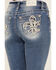 Image #2 - Miss Me Women's Fleur de Lis Medium Wash Mid Rise Bootcut Stretch Denim Jeans , Medium Wash, hi-res