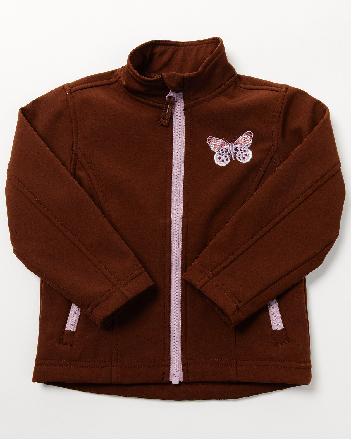 Image #1 - Shyanne Toddler Girls' Butterfly Embroidered Softshell Jacket, Chocolate, hi-res