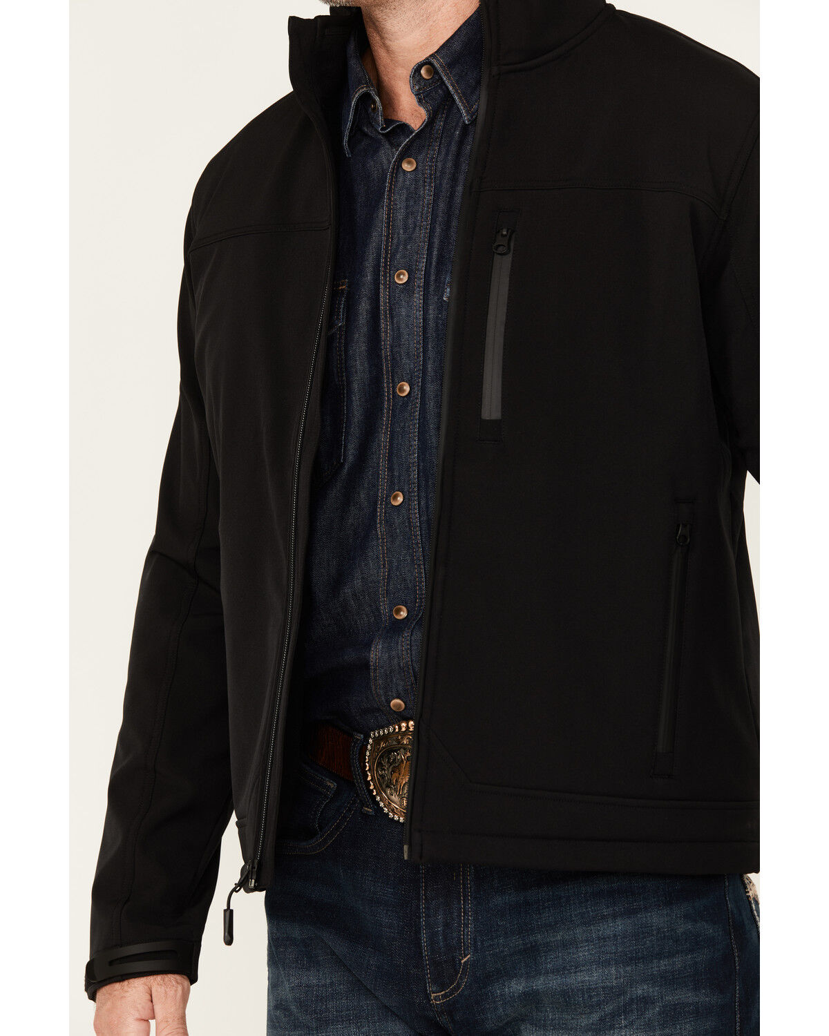 Image #3 - Cody James Men's Sharpshooter Concealed Carry Softshell Jacket - Tall, Black, hi-res