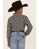 Image #4 - Cody James Boys' Gingham Print Long Sleeve Snap Western Flannel Shirt, Blue, hi-res