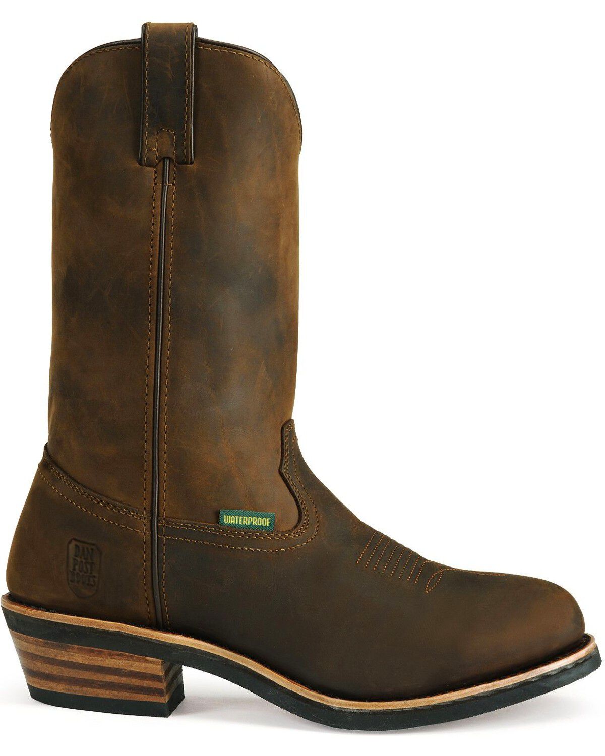 Image #15 - Dan Post Men's Albuquerque Waterproof Western Work Boots - Soft Toe, Distressed, hi-res