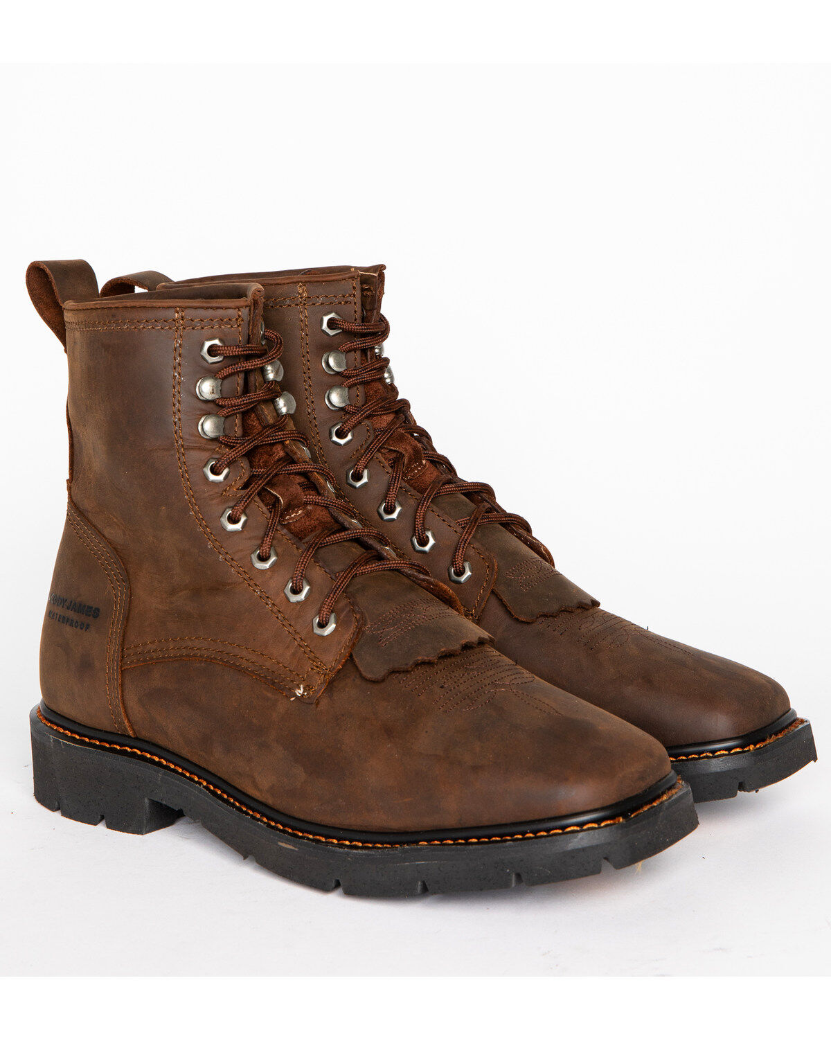 Cody James&reg; Men's Waterproof Lace-Up Western Work Boots, Brown, hi-res