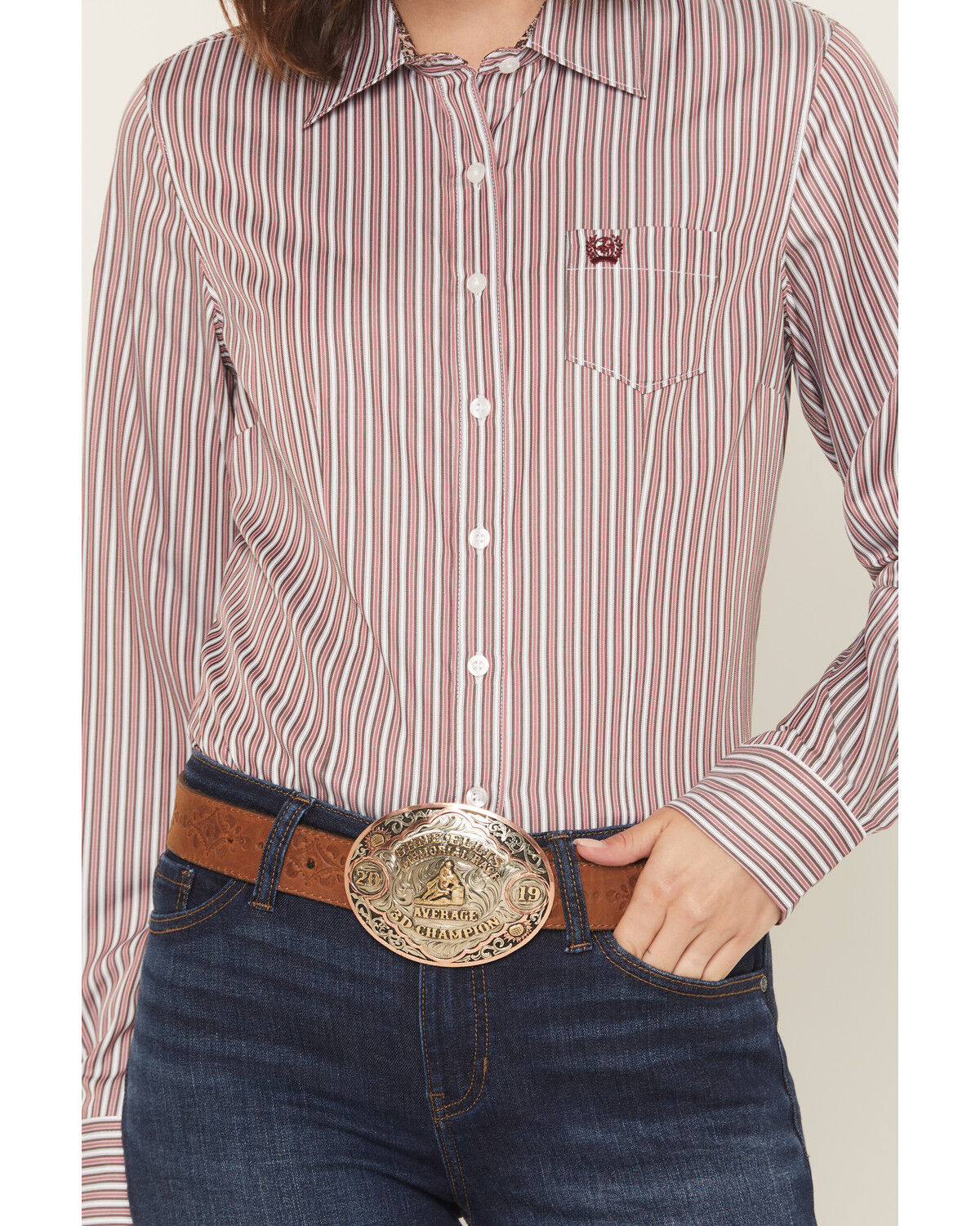 Image #3 - Cinch Women's TENCEL&trade; Striped Long Sleeve Button-Down Western Shirt, Multi, hi-res