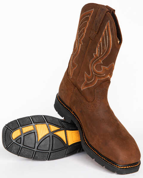 Image #5 - Cody James® Men's Waterproof Composite Toe Pull On Work Boots, Brown, hi-res