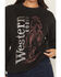 Image #3 - Youth in Revolt Women's Western Rodeo Crew Neck Sweatshirt, Black, hi-res