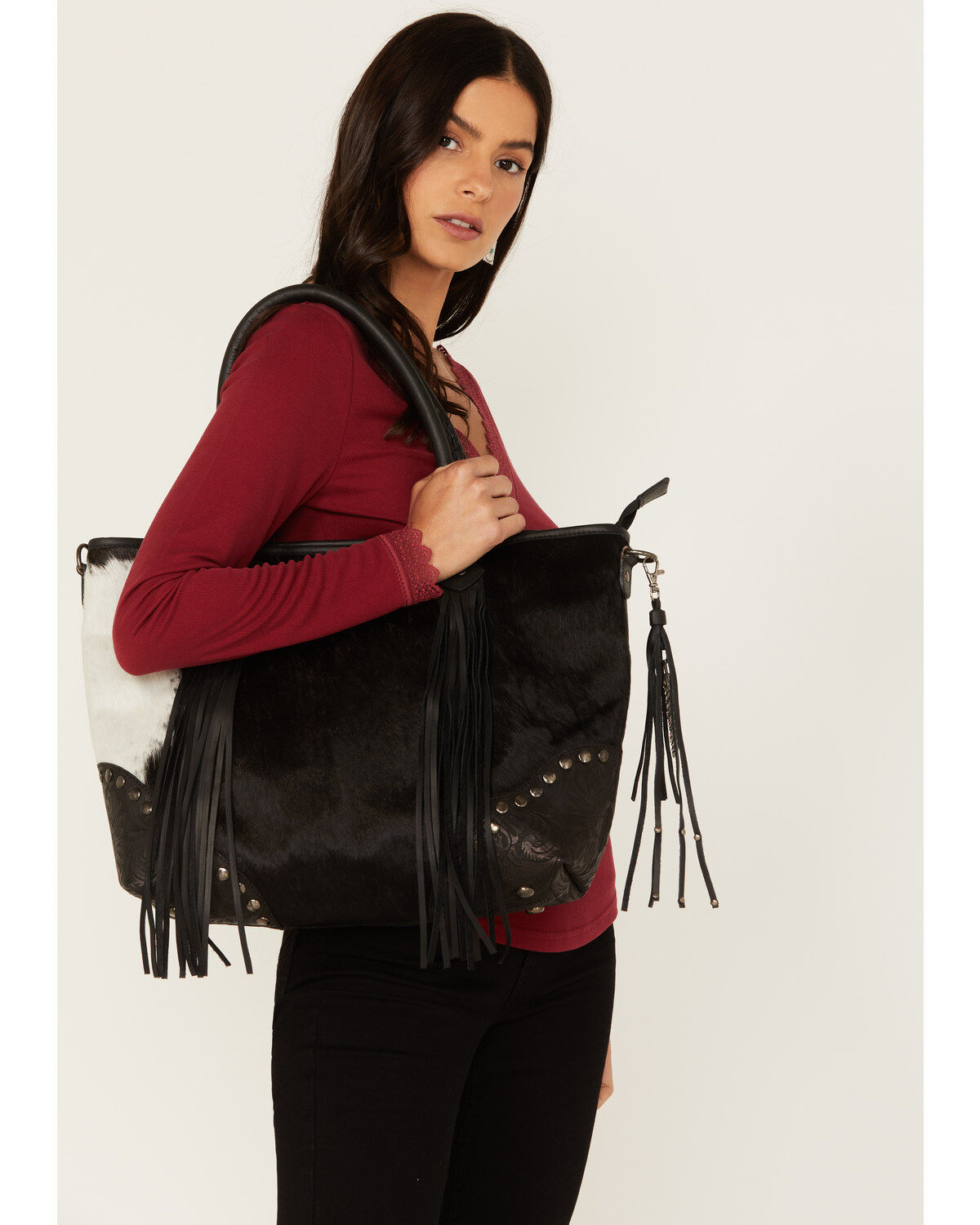 Idyllwind Women's Cow Are You Tote, Black, hi-res