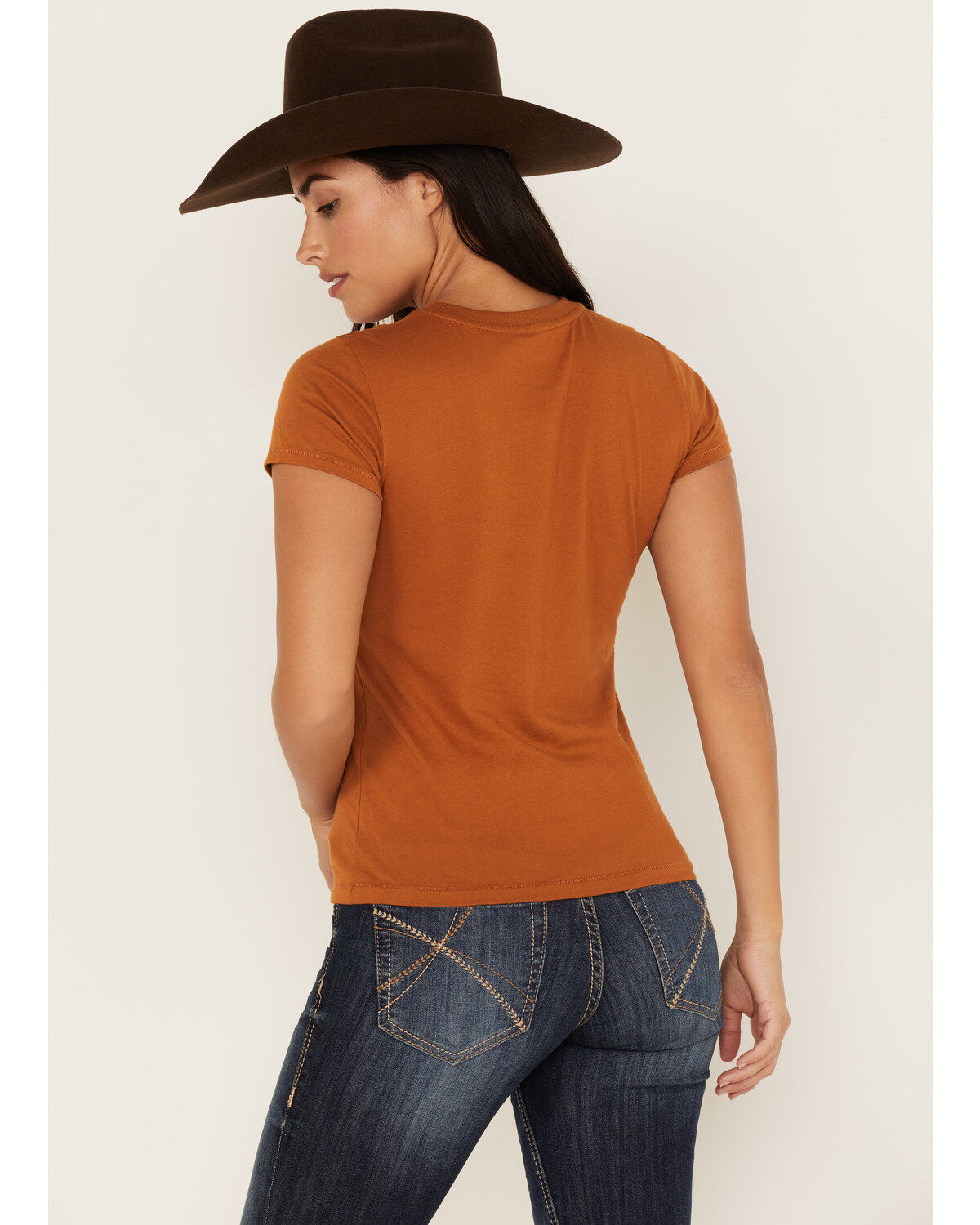 Image #4 - RANK 45&reg; Women's Logo Short Sleeve Graphic Tee, Pecan, hi-res