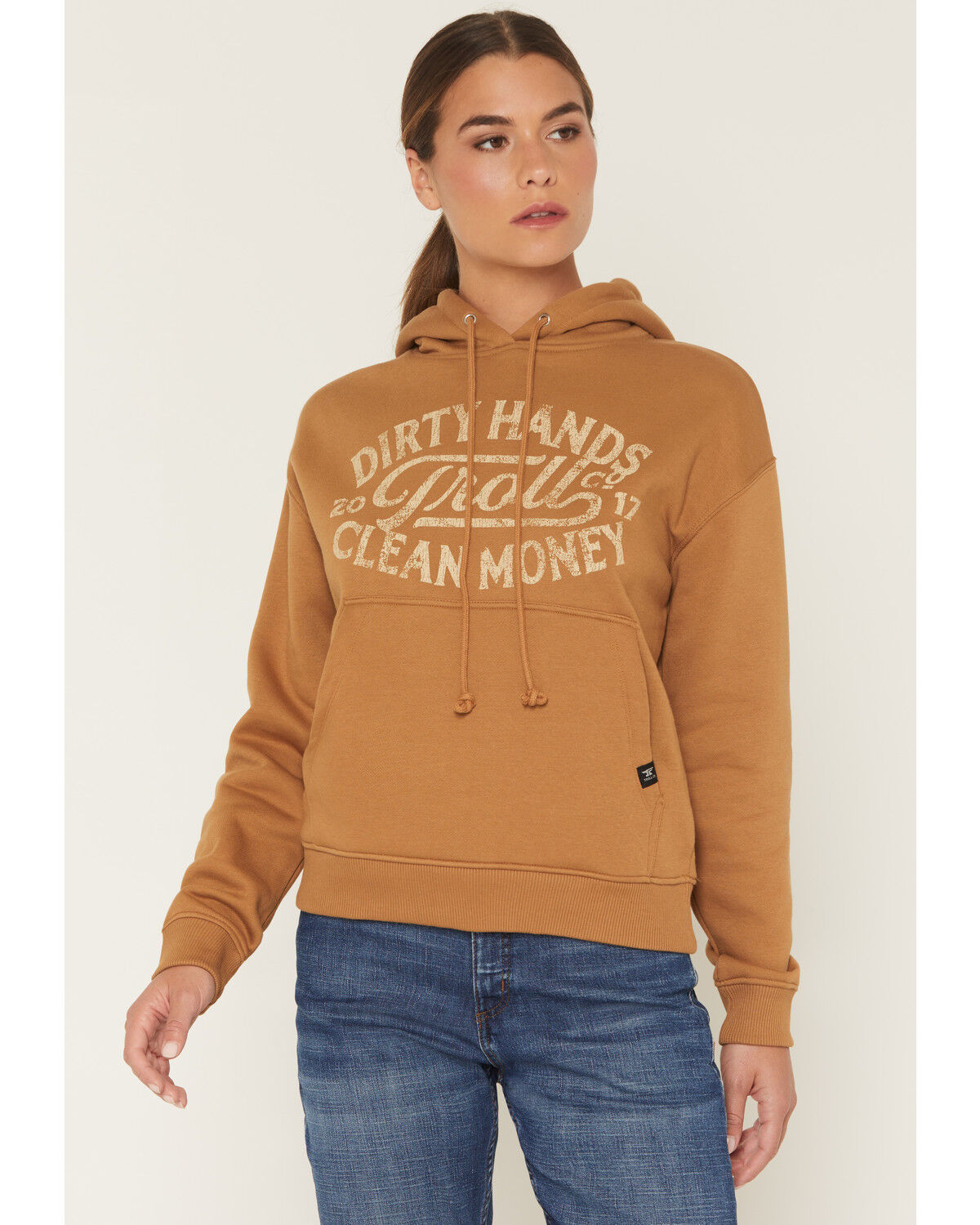 Troll Co Women's DHCM Model T Hooded Sweatshirt, Tan, hi-res