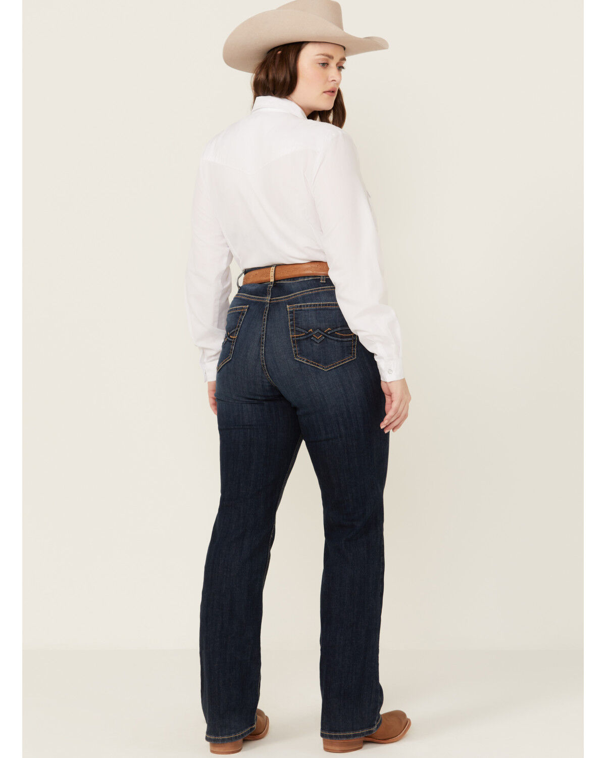 Ariat Women's Desiree Dark Wash Perfect Rise Bootcut Stretch Denim Jeans - Plus, Dark Wash, hi-res