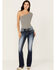 Image #3 - Miss Me Women's Dark Wash Mid Rise Bootcut Stretch Denim Jeans , Dark Wash, hi-res