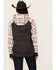 Image #4 - Hooey Women's Southwestern Print Contrast Hoodie , Charcoal, hi-res