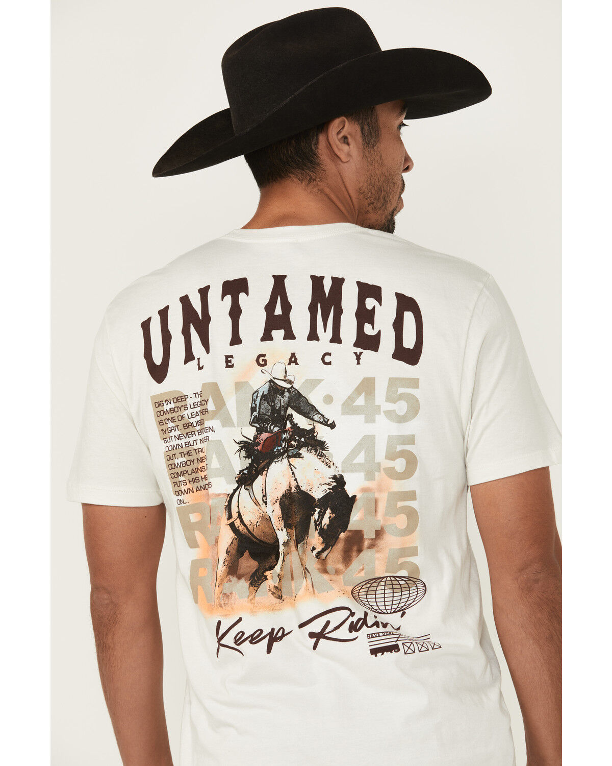Image #4 - RANK 45&reg; Men's Untamed Cowboy Short Sleeve Graphic T-Shirt, Natural, hi-res
