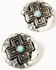 Image #2 - Shyanne Women's Southwestern Antique Cross Stud Earrings , Silver, hi-res