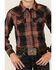 Image #3 - Cody James Boys' Trouble Dobby Plaid Print Long Sleeve Snap Western Shirt , Navy, hi-res