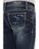 Image #4 - Grace in LA Girls' Medium Wash Horse Outline Bootcut Jeans, Blue, hi-res