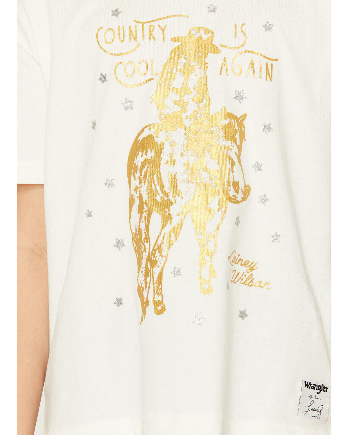 Image #3 - Wrangler X Lainey Wilson Girls' Country Is Cool Again Short Sleeve Graphic Tee, White, hi-res