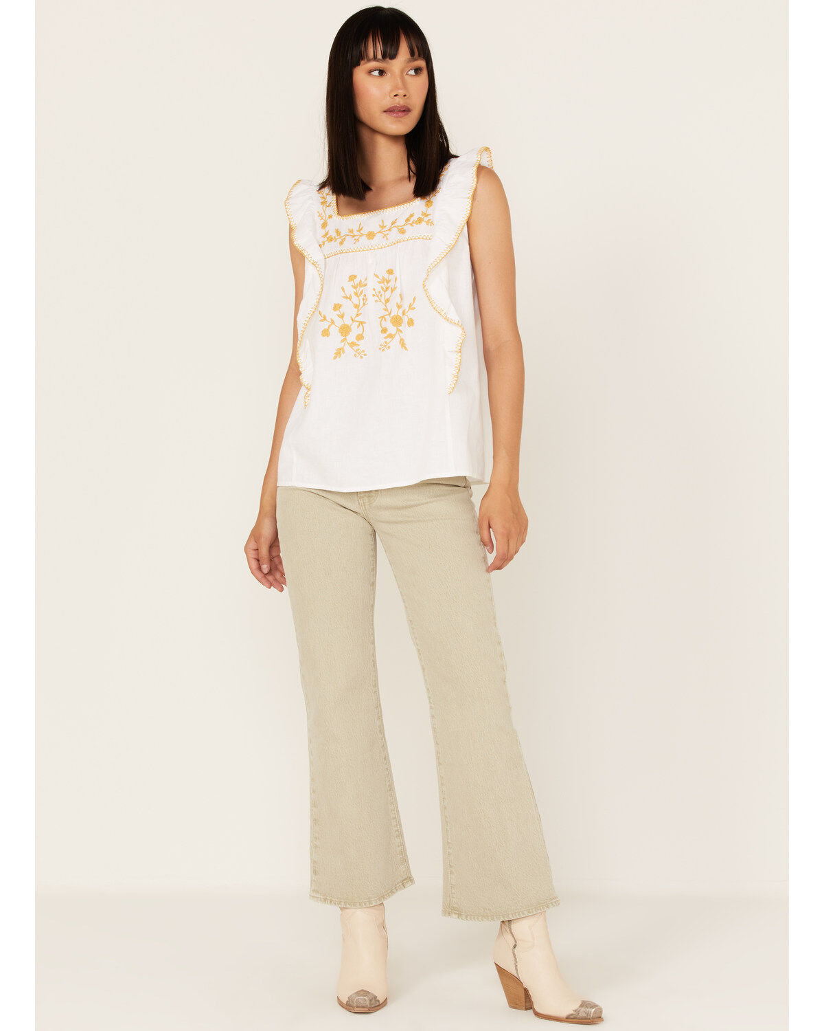 Image #2 - Cotton & Rye Women's Embroidered Ruffle Tank Top, , hi-res