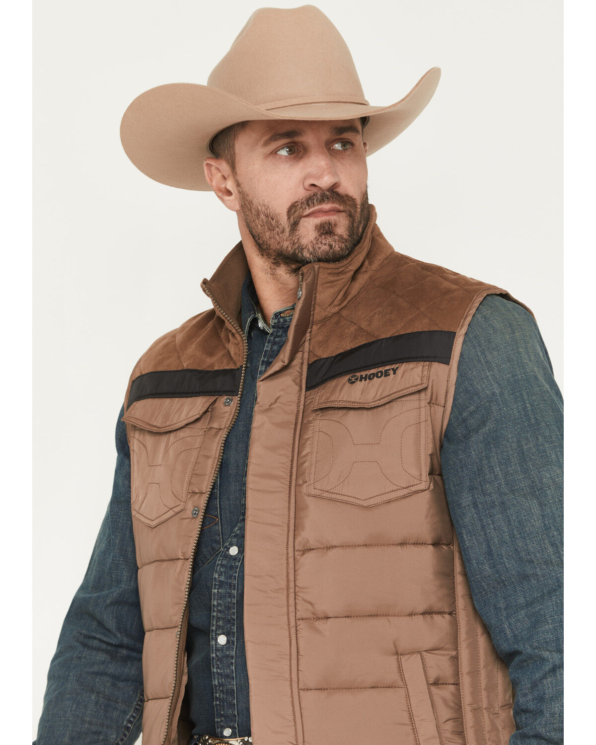 Image #2 - Hooey Men's Banff Packable Puffer Vest, Camel, hi-res