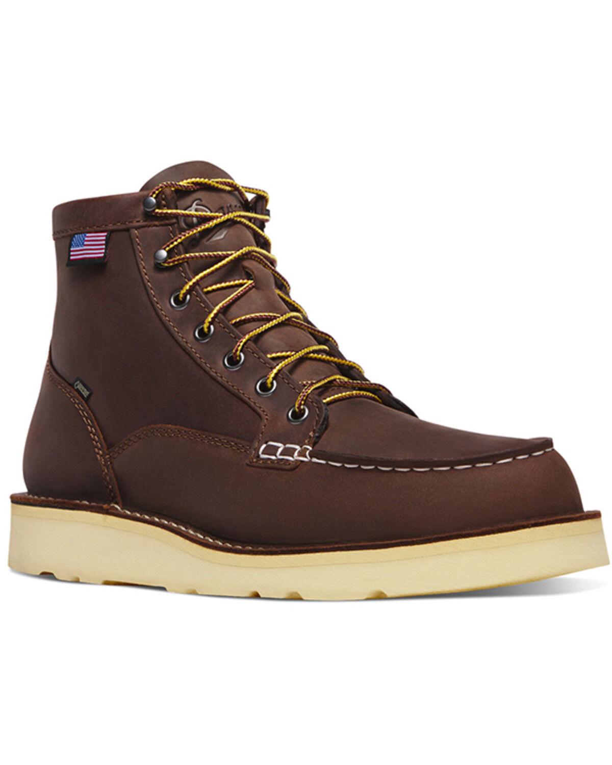 Image #1 - Danner Men's 6" Bull Run GTX Work Boots - Steel Toe, Brown, hi-res