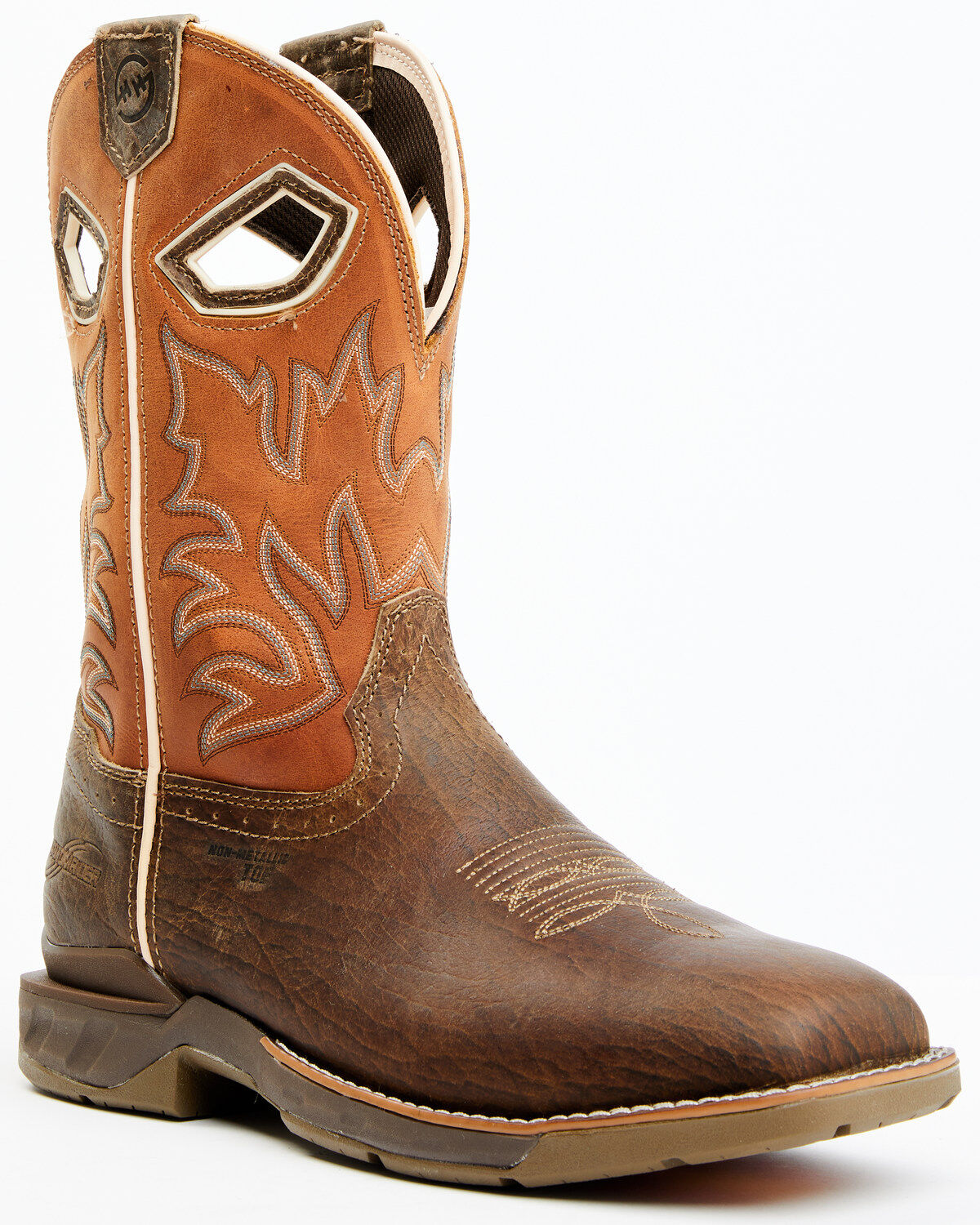 Image #1 - Double H Men's Requiem Pull On Work Roper Boots - Composite Toe, Brown, hi-res