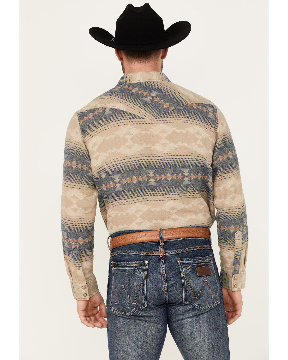Image #4 - Cody James Men's Arrow Bear Southwestern Print Long Sleeve Snap Western Shirt - Big, Tan, hi-res