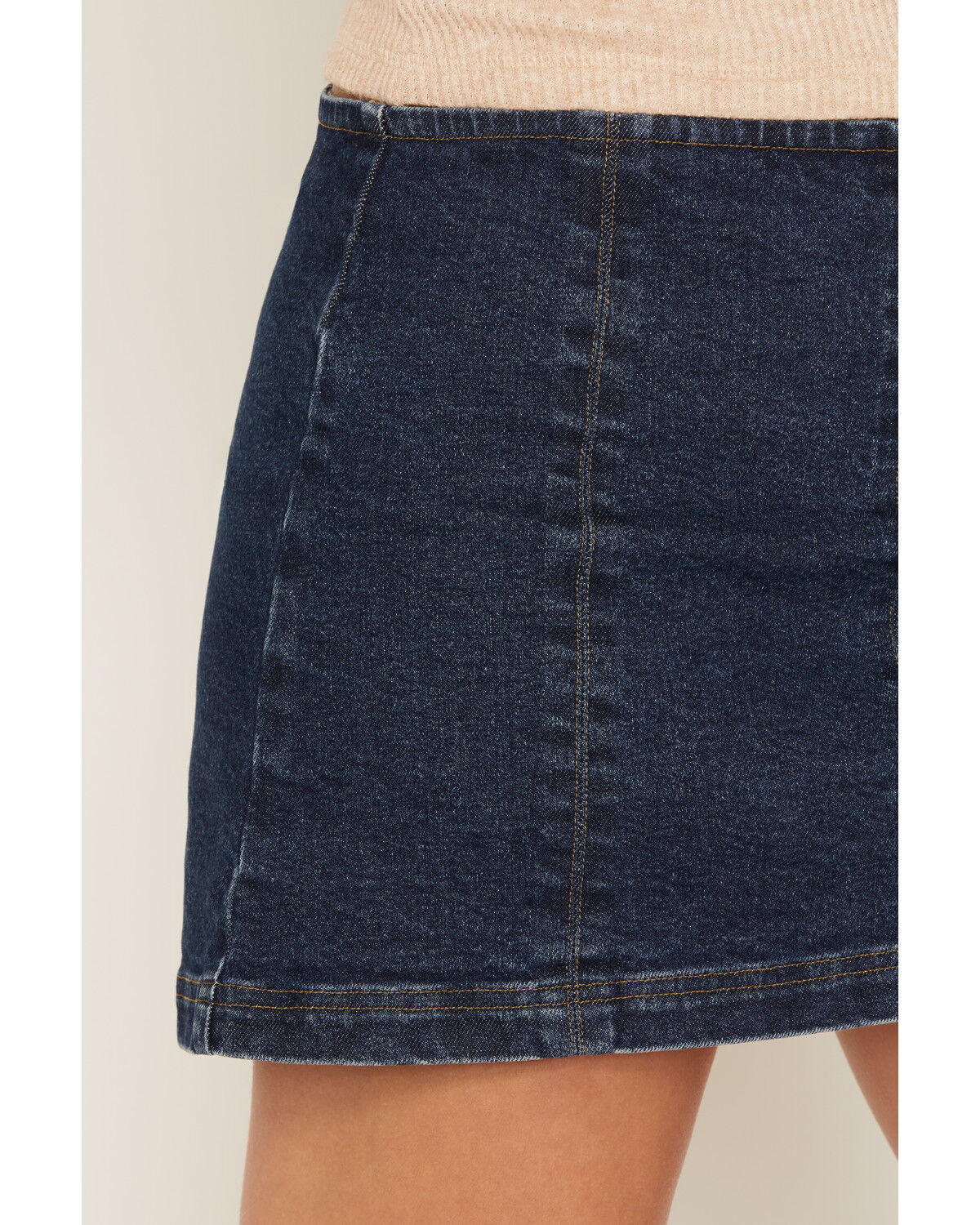 Image #2 - Cleo + Wolf Women's Medium Wash Denim Seamed Mini Skort, Medium Wash, hi-res