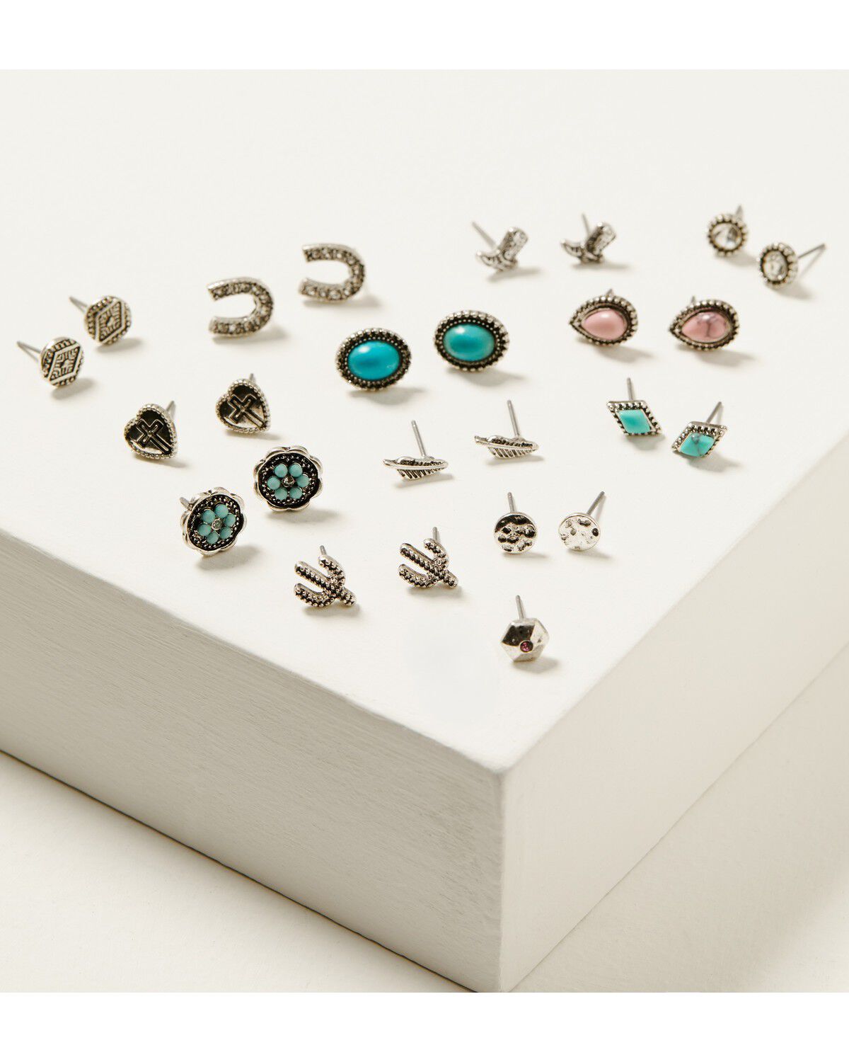 Image #1 - Shyanne Women's Cowgirl Earrings Set - 25 Piece, Silver, hi-res