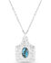 Image #1 - Montana Silversmiths Women's Chiseled Cow Tag Turquoise Necklace , Silver, hi-res