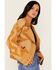 Image #2 - Miss Me Women's Southwestern Print Knit Moto Jacket, Brown, hi-res