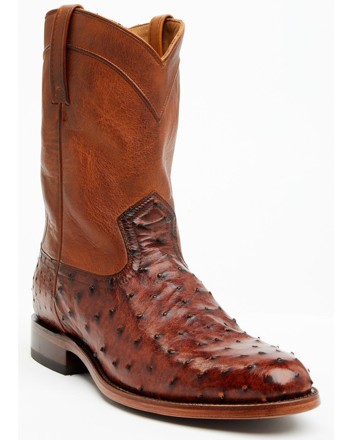 Cody James Black 1978&reg; Men's Carmen Exotic Full-Quill Ostrich Roper Boots - Round Toe, Cognac, hi-res