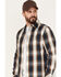 Image #2 - Resistol Men's Littleton Plaid Print Long Sleeve Button Down Western Shirt, Teal, hi-res