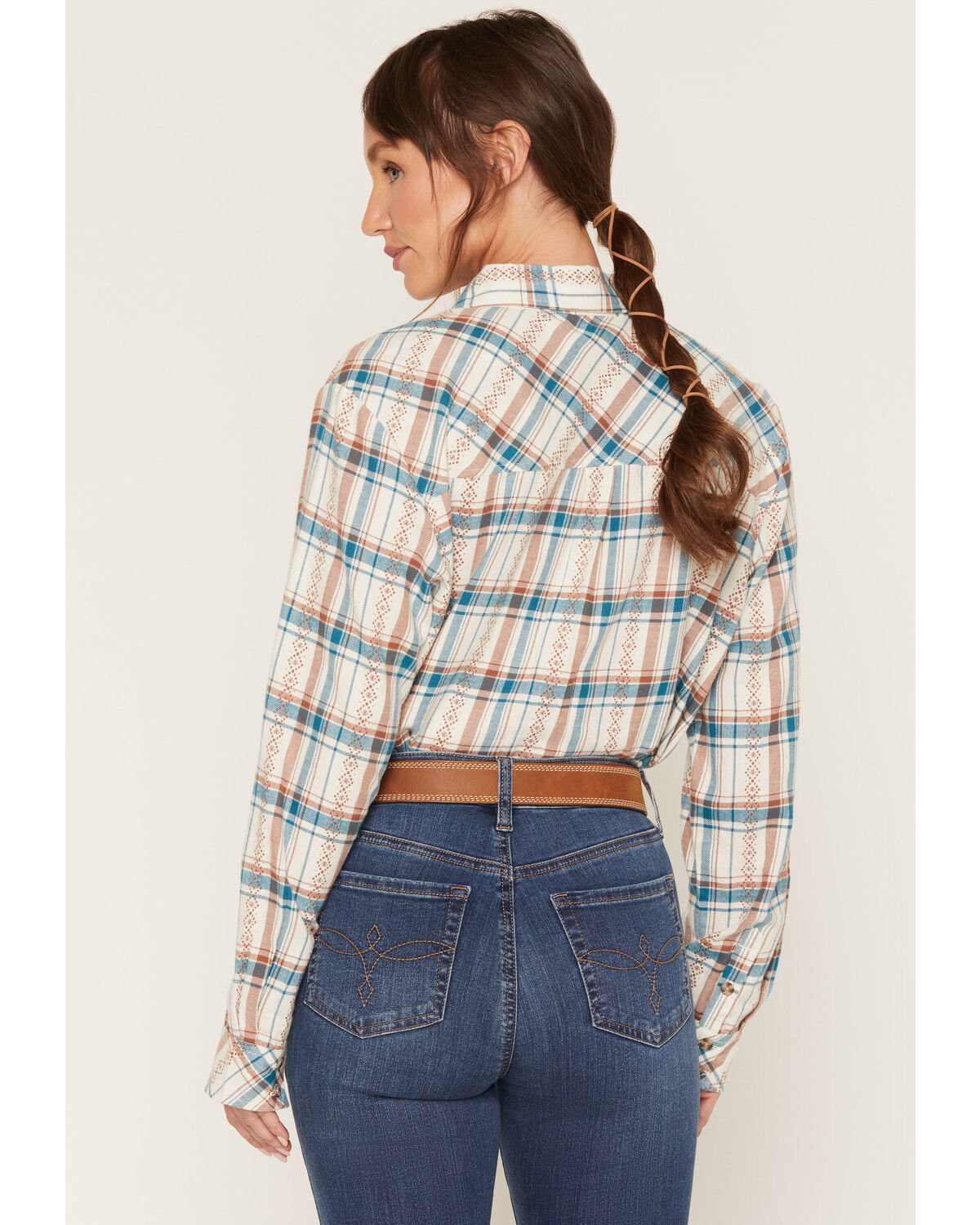 Image #4 - Shyanne Women's Riverfront Plaid Print Long Sleeve Button-Down Flannel Shirt, Bark, hi-res