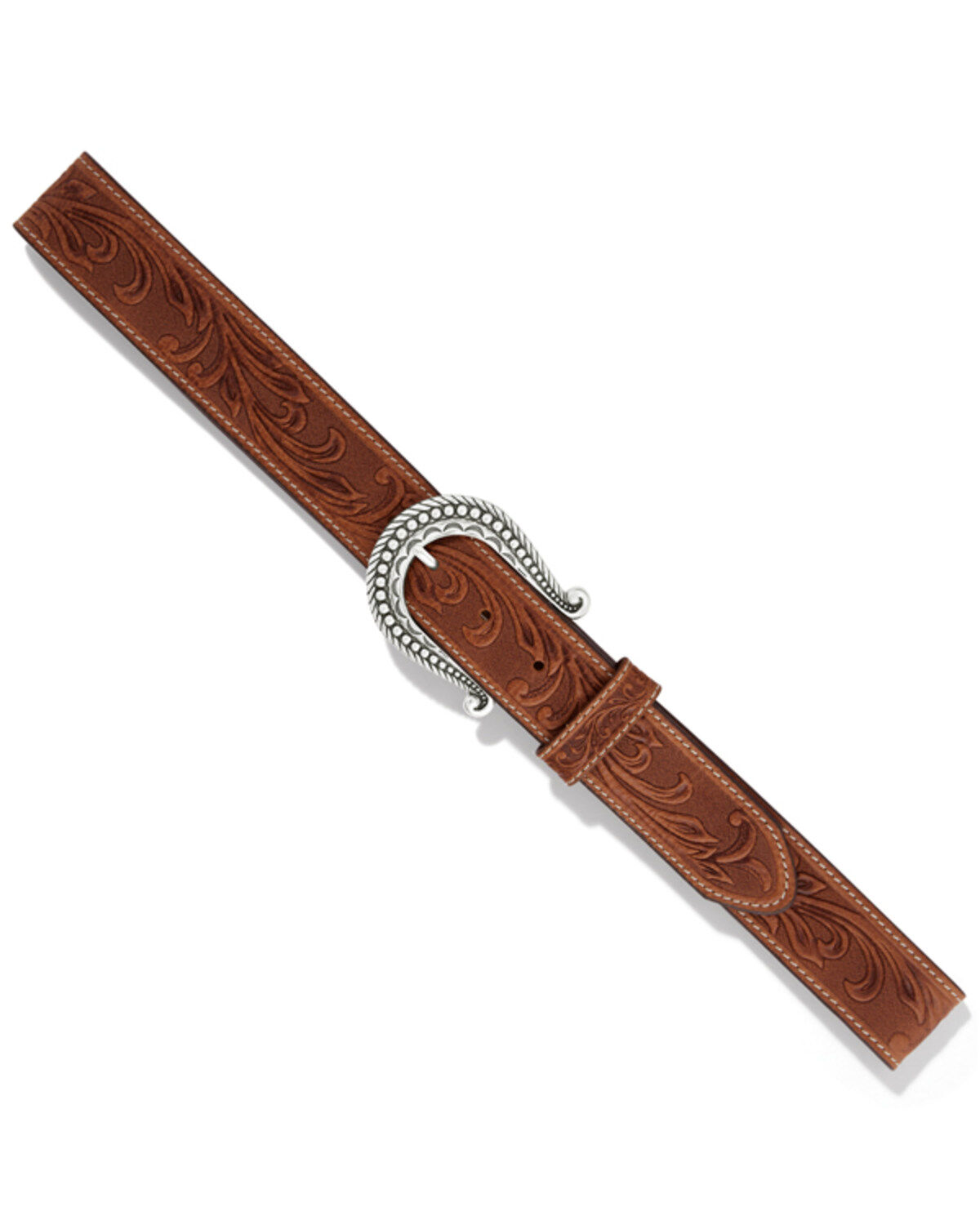 Image #3 - Tony Lama Women's Tan Paris Vine Tooled Leather Belt, Tan, hi-res