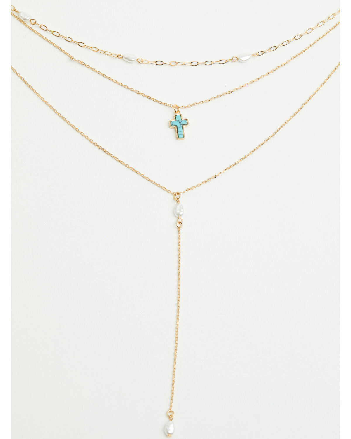 Shyanne Women's Lariat Layered Necklace, Gold, hi-res